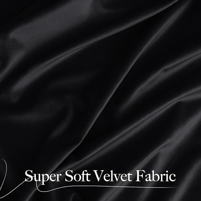 NICETOWN Black Velvet Valance Curtains - Image 6