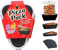 The Perfect Pizza Pack™ - Reusable Pizza Storage Container with 5 Microwavable Serving Trays - BPA-Free Adjustable Pizza Slice Container to Organize & Save Space, Black