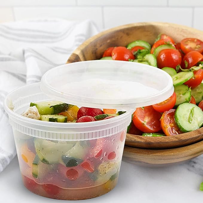 PARTY BARGAINS 36-Pack Food Containers with Lids - 8oz, 16oz, and 32oz Combo Deli Containers for Food, Temperature Resilient, Leak Proof & Reusable