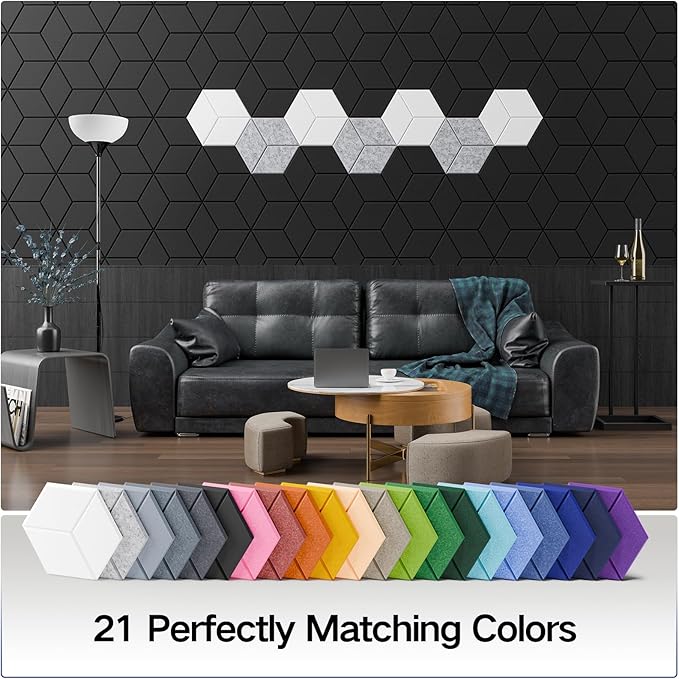 8 Pack Self-Adhesive Acoustic Panels 12" X 10" X 0.4" - Image 6