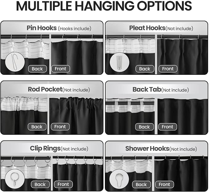 Room Divider Curtains for Ceiling Track System or Rod, Room Separator Extra Wide - Image 2