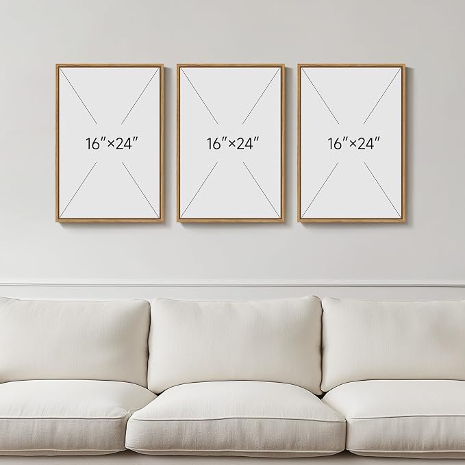 Framed Neutral Abstract Boho Wall Art Bedroom, 3 Piece Brown Black Botanical - Image 3