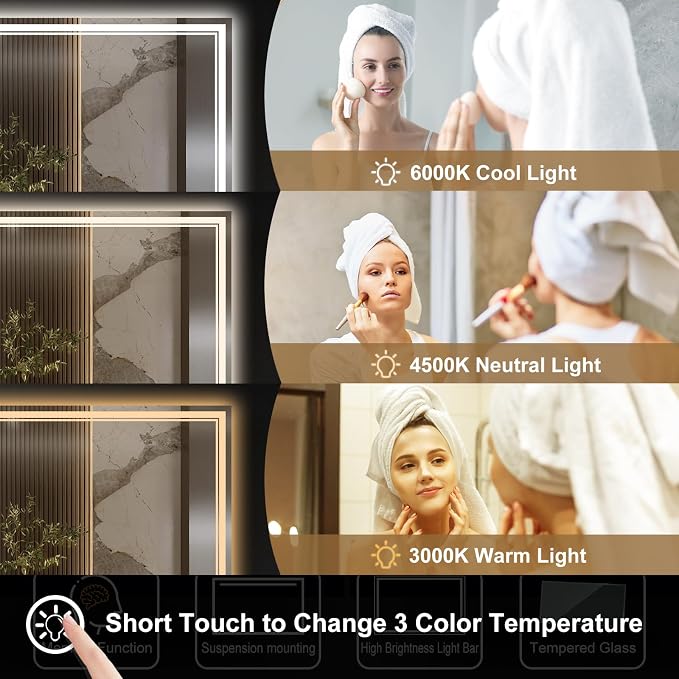 Ratsamee 24x32 Inch LED Bathroom Mirror - Image 3