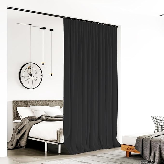 Room Divider Curtains for Ceiling Track Rod, 12.5 ft Wide x 7 ft Tall, 1 Panel - Image 2