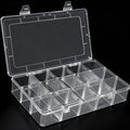 DUOFIRE Plastic Organizer Container Storage Box Adjustable Divider Removable Grid Compartment for Jewelry Beads Earring Container Tool Fishing Hook Small Accessories（Large 15 Grids，White）