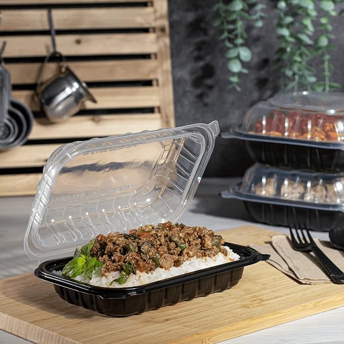 Karat Premium PP Hinged Container, Take Out Food Containers - Case (9"x6", 1 compartment)