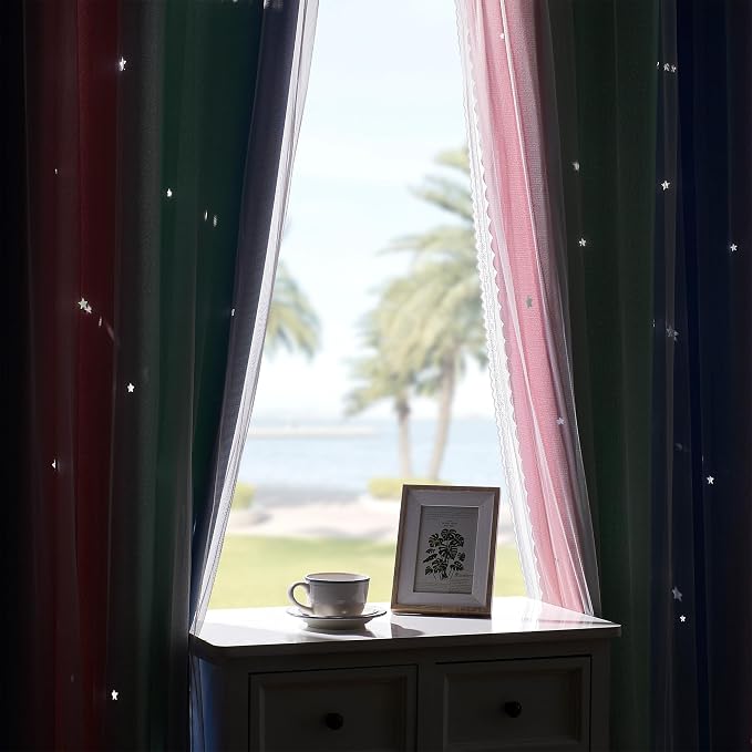 XiDi Pink & Rainbow Curtains for Kids & Girl Bedrooms - Image 9