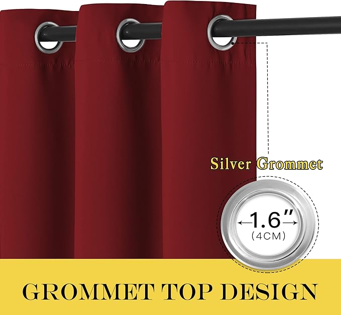 NICETOWN Blackout Sliding Glass Door Curtains, Room Darkening Thermal Insulated - Image 6
