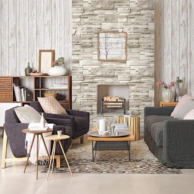 Jeweluck Stone Wallpaper Peel and Stick Brick Wallpaper 17.7”×236.2” Brick - Image 4