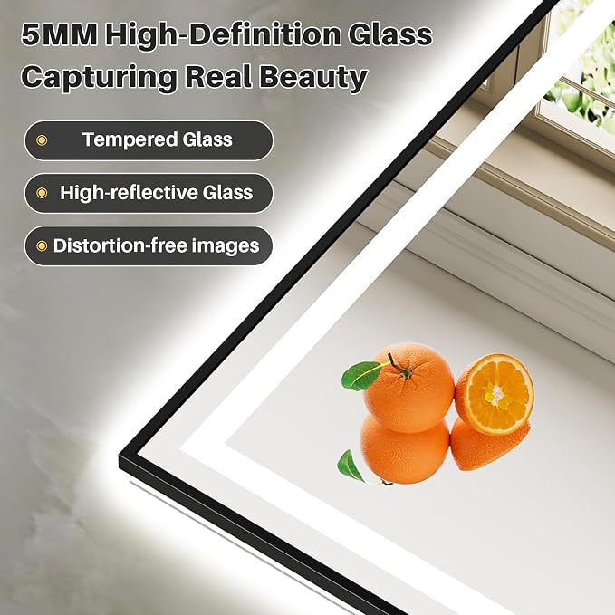 48x30 Inch LED Bathroom Mirror - Image 5