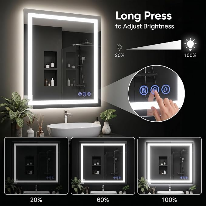 Antok 30"x 40" LED Bathroom Mirror - Image 4