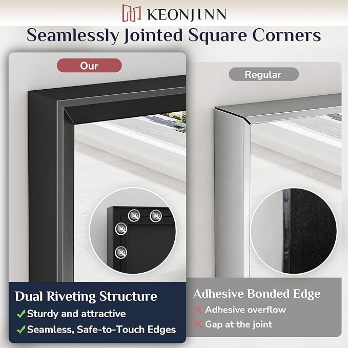 Keonjinn 20 x 30 Inch Black Bathroom Mirrors - Image 4