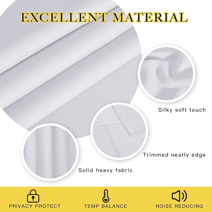 NICETOWN Greyish White Sliding Door Curtain 118 inch Length, Grommet Room - Image 5