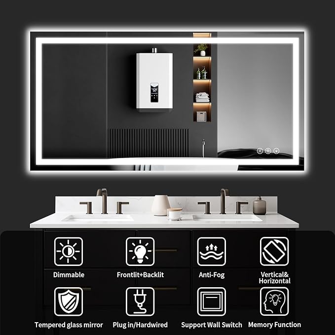 36"x55" LED Bathroom Mirror - Image 8