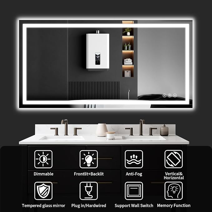 36"x48" LED Bathroom Mirror - Image 8