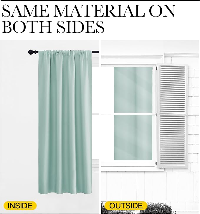 NICETOWN RV Blackout Curtains for Camper Windows, Aqua Blue, Short Blackout - Image 5