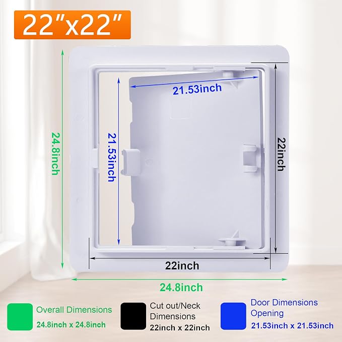 Suteck Plastic Access Panel for Drywall Ceiling 22 x 22 Inch Reinforced - Image 2