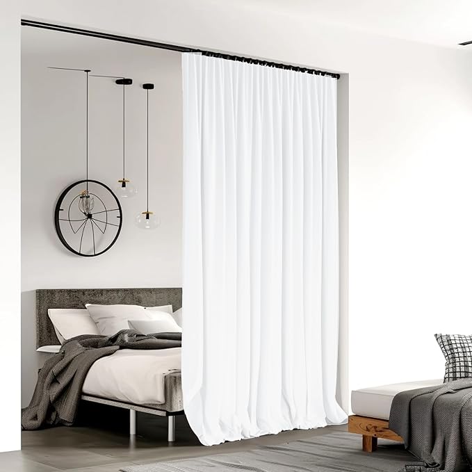 Room Divider Curtains for Ceiling Track Rod, 4.3 ft Wide x 8 ft Tall, 1 Panel - Image 2