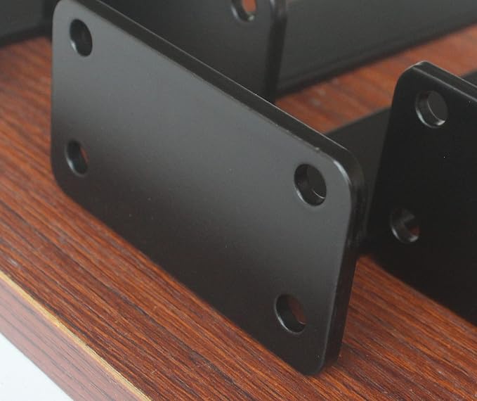 6 Pack - 4 inch Black Hidden L Shelf Bracket Iron Floating Shelf Brackets - Image 6