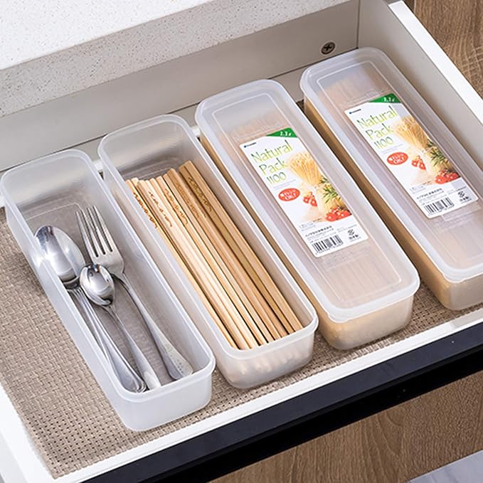 2Pcs Pasta Storage Container Kitchen Spaghetti Food Storage Box - Noodle Canister With Lid for Spaghetti, Noodles, Pasta, Eggs, Fruits Snacks (2Pcs)
