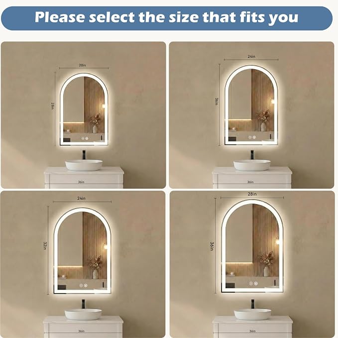 DUMOS 24"×36" LED Bathroom Mirror - Image 2