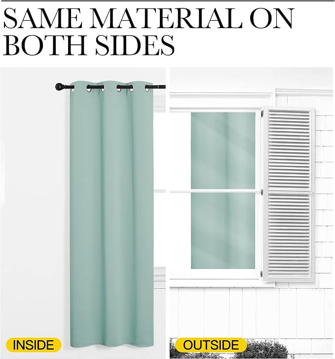 NICETOWN Window Curtain Panels, Thermal Curtains Insulated Solid Grommet - Image 6