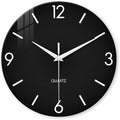 XFM Black Simple Wall Clock14 Inch Kitchen Wall Clocks Battery Operated by XFMWallClock