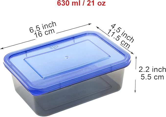 Youngever 9 Sets Thick Bento Lunch Box, Meal Prep Containers, Reusable Plastic Food Storage Container Boxes (One Compartment 20 Ounce)
