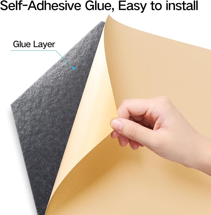 22 Pack Self-Adhesive Acoustic Panels 12" X 10" X 0.4" - Image 2