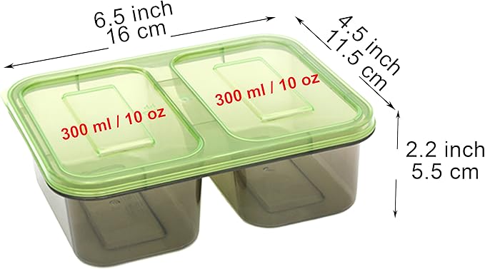 Youngever 9 Sets Thick Bento Lunch Box, Meal Prep Containers, Reusable Plastic Food Storage Container Boxes (2-Compartment 20 Ounce)