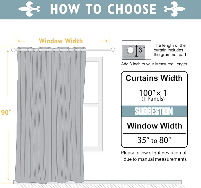 ChrisDowa Room Divider Curtain 90 Inches Long, Wide Blackout Sliding Door - Image 6