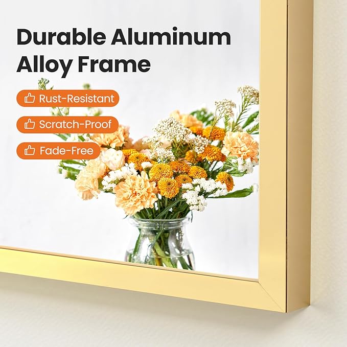 Sweetcrispy 26"x39" Arched Gold Bathroom Mirrors - Image 5