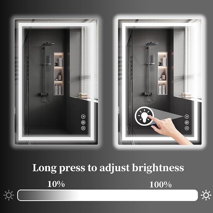 Koonmi 36"x24" LED Mirror for Bathroom, 90CRI Anti-Fog Vanity Mirror - Image 4