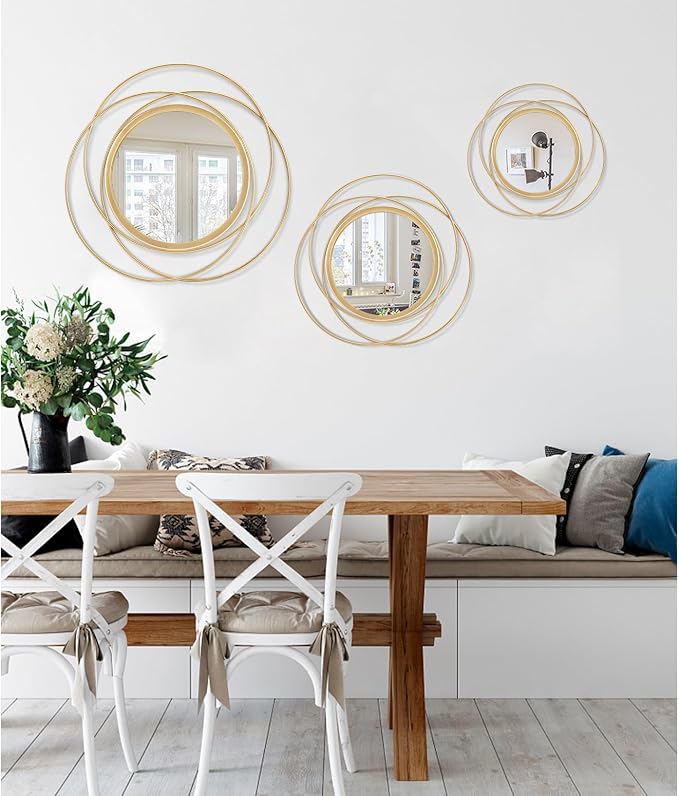 Gold Art Circle Mirror for Wall - Image 6