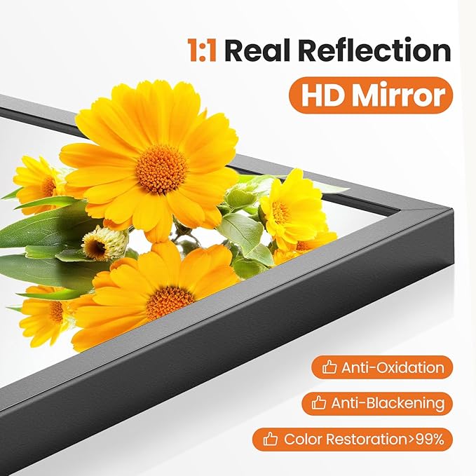 Sweetcrispy 26.5"x38" Arched Black Bathroom Vanity Mirror - Image 3
