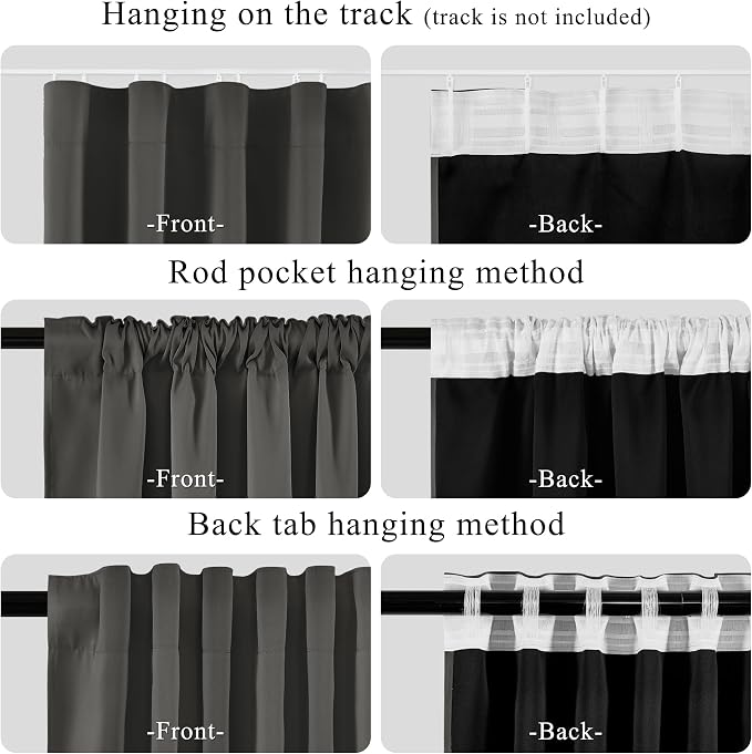 RYB HOME 100% Blackout Room Divider Curtain Panel, Thermal Insulated & Privacy - Image 4