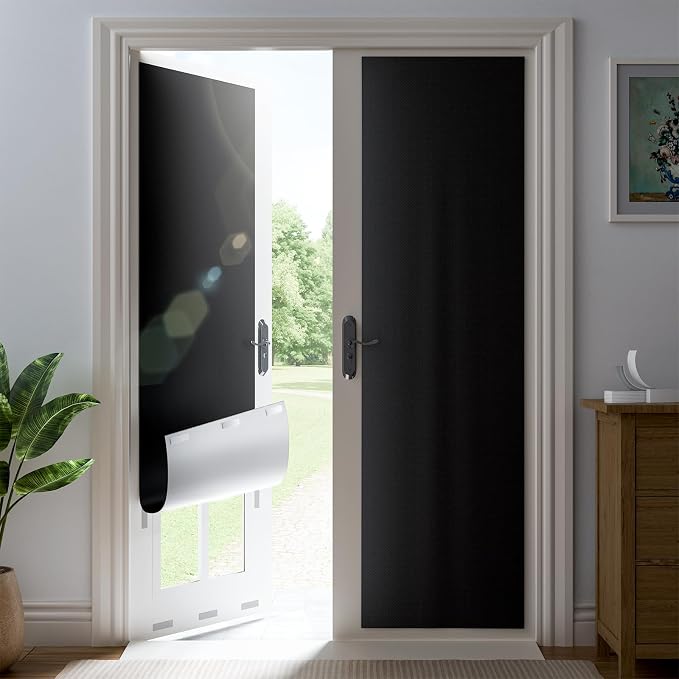 37" W x 72" L 100% Portable Blackout Curtains, Total Darkness No-Drill Black by ZELMINE