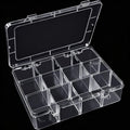 DUOFIRE Clear Plastic Bead Organizer Container Storage Box Adjustable Dividers Removable Grid Compartment for Jewelry Beads Earring Container Tool Fishing Hook Small Accessories(12 Grids)