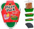 The Perfect Pizza Pack™ - Reusable Pizza Storage Container with 5 Microwavable Serving Trays - BPA-Free Adjustable Pizza Slice Container to Organize & Save Space, Green