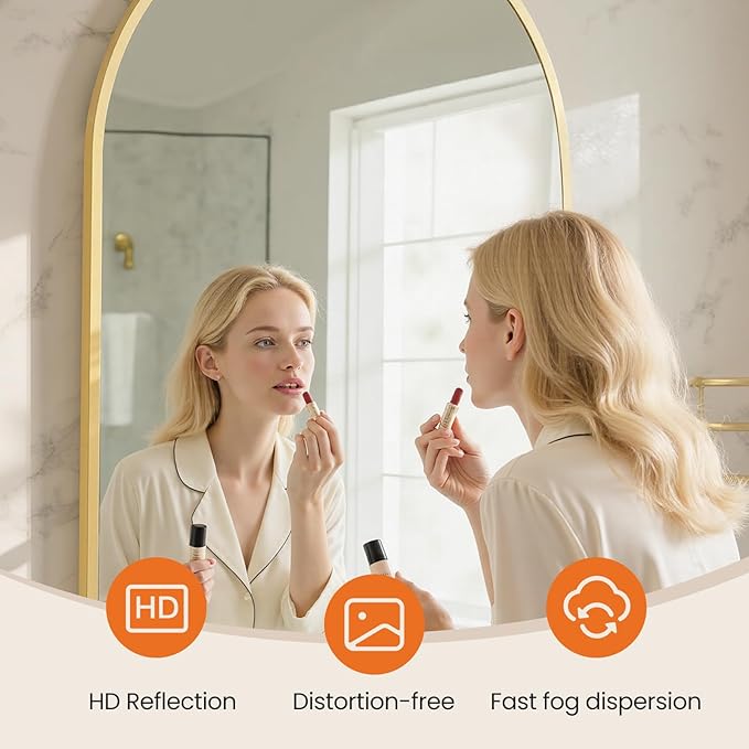 Sweetcrispy 20"x30" Arched Gold Bathroom Mirrors - Image 2