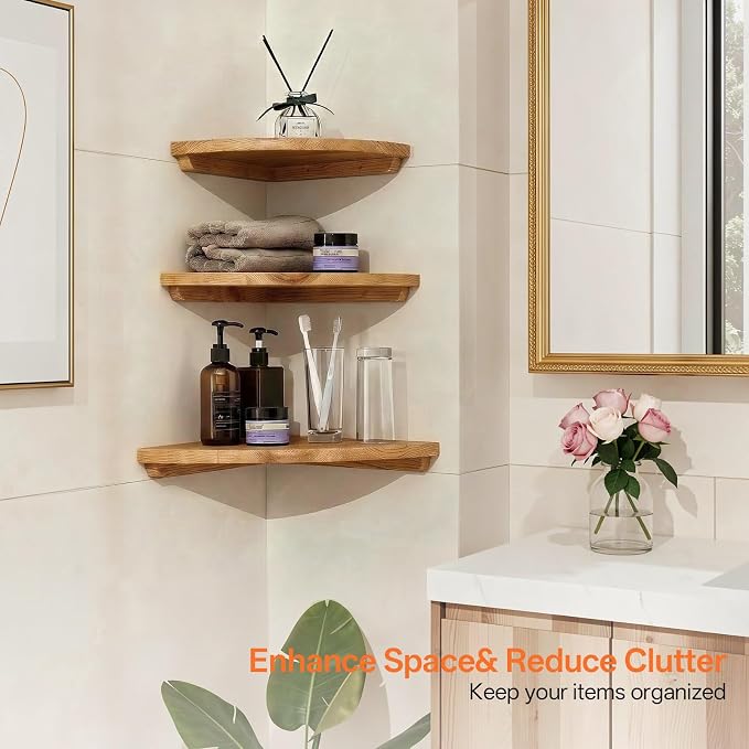 Floating Corner Shelves, Living Room - Image 3