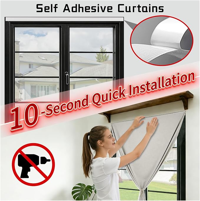 Self-Adhesive Complete 100% Blackout Curtain - Image 3