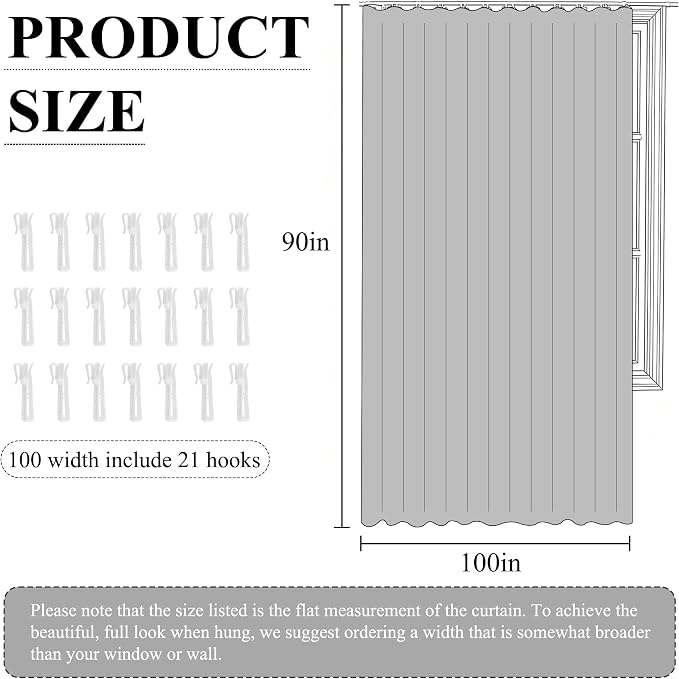 RYB HOME 100% Blackout Sliding Door Curtain, Extra Wide Room Divider Curtain - Image 7
