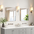 USHOWER Brushed Nickel Bathroom Mirrors 22"x30" 2 Pack, Rounded Corner by USHOWER