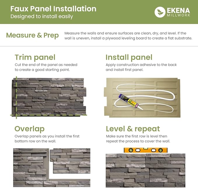 EverStone Acadia Ledge Faux Stone Panel, Desert Sand Color - Image 4