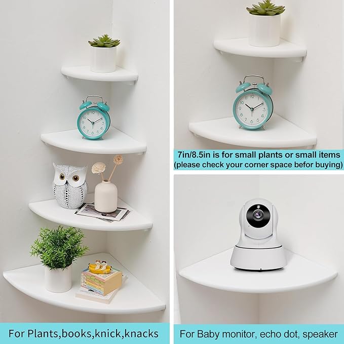 Corner Shelves, Round End Wall Mount - Image 3