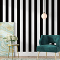 Jeweluck Black and White Wallpaper Peel and Stick Wall Paper 17.7”x393.7” Black by Jeweluck