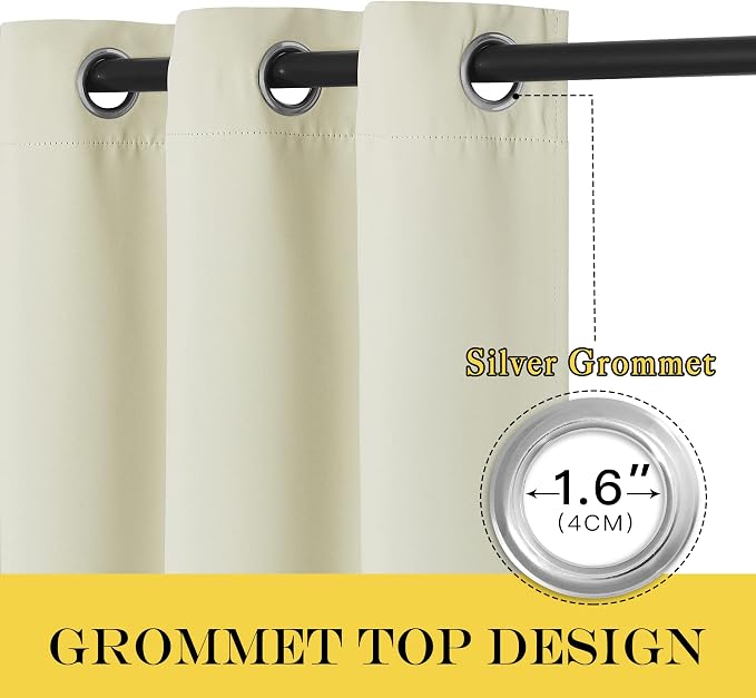 NICETOWN Beige Blackout Curtains - Image 6