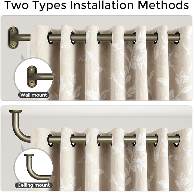 Curtain Rods 36-120 Inch, Antique Bronze Wrap Around Blackout Curtain Rods - Image 4