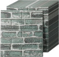 3D Wall Panels Peel and Stick in Green，40 PCS XPE Foam 3D Wallpaper, Faux Brick by Greymond
